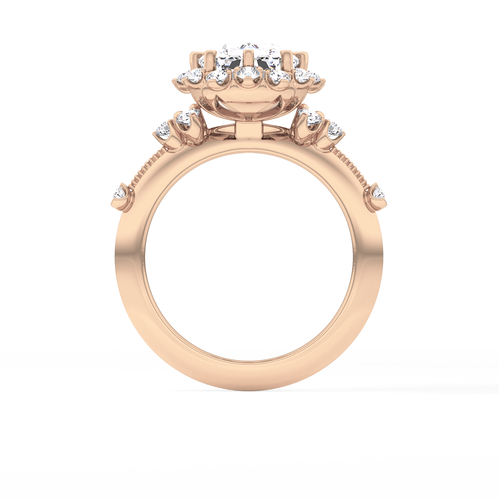 Cushion Halo Lab Grown Diamond Engagement Ring