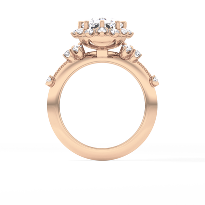 Cushion Halo Lab Grown Diamond Engagement Ring
