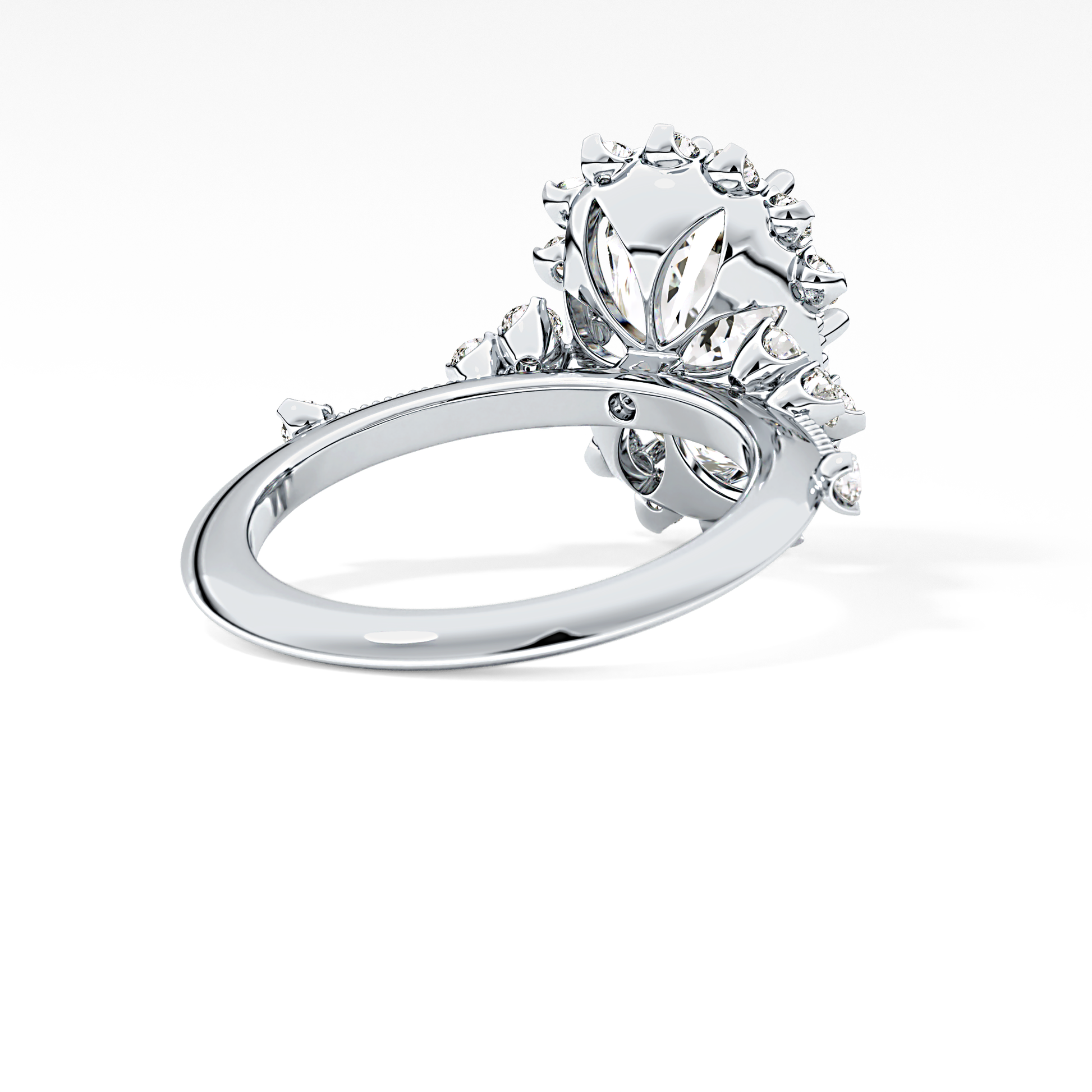 Cushion Halo Lab Grown Diamond Engagement Ring
