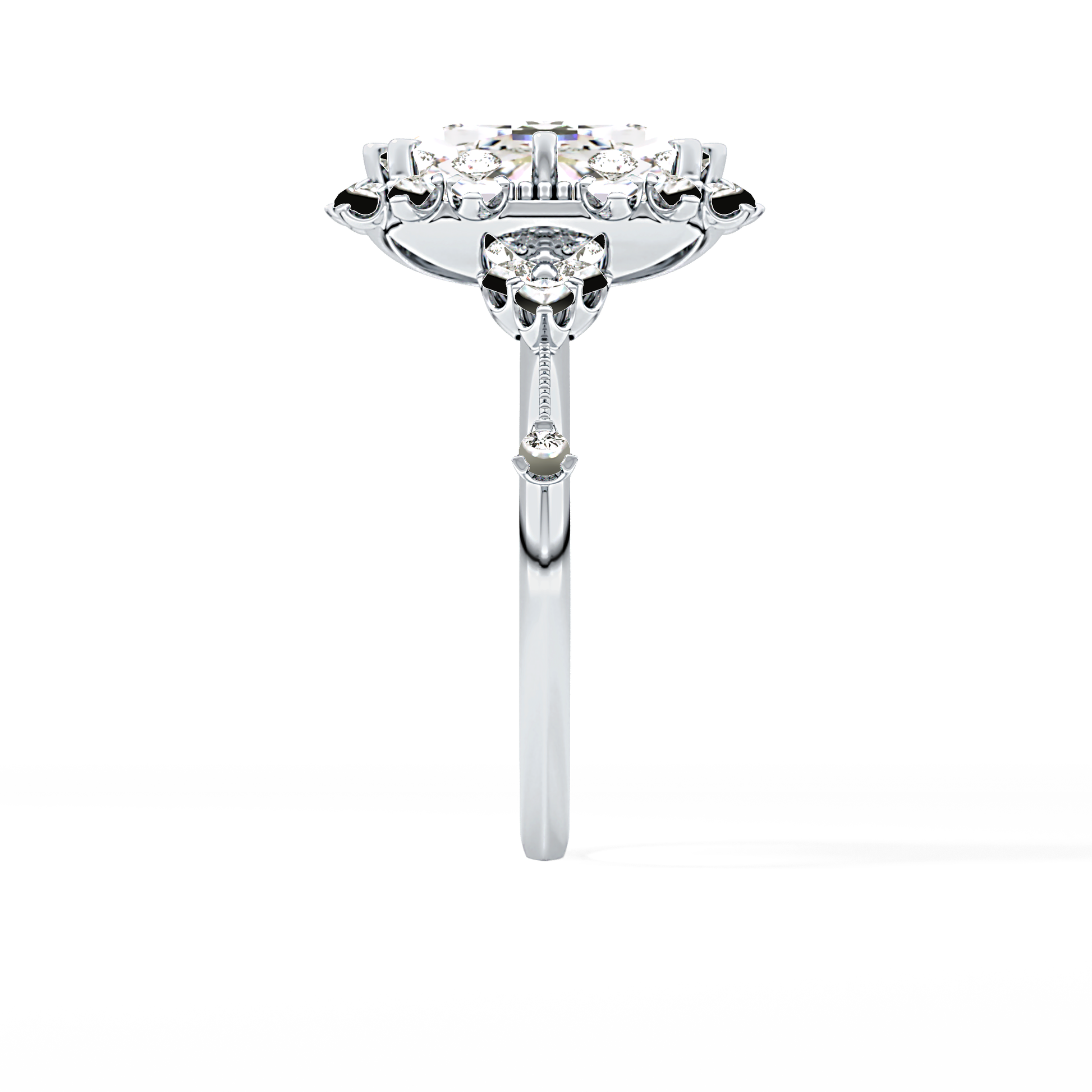 Cushion Halo Lab Grown Diamond Engagement Ring
