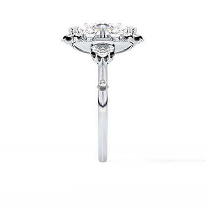 Cushion Halo Lab Grown Diamond Engagement Ring
