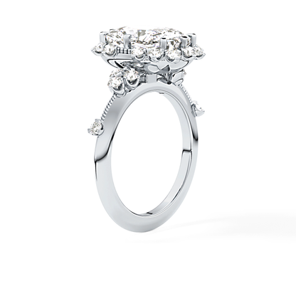 Cushion Halo Lab Grown Diamond Engagement Ring