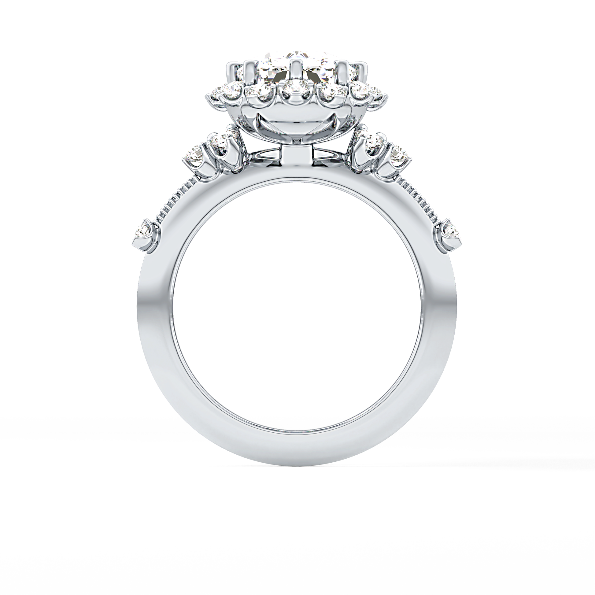 Cushion Halo Lab Grown Diamond Engagement Ring