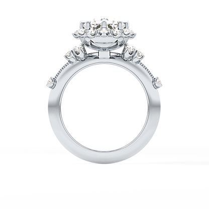 Cushion Halo Lab Grown Diamond Engagement Ring
