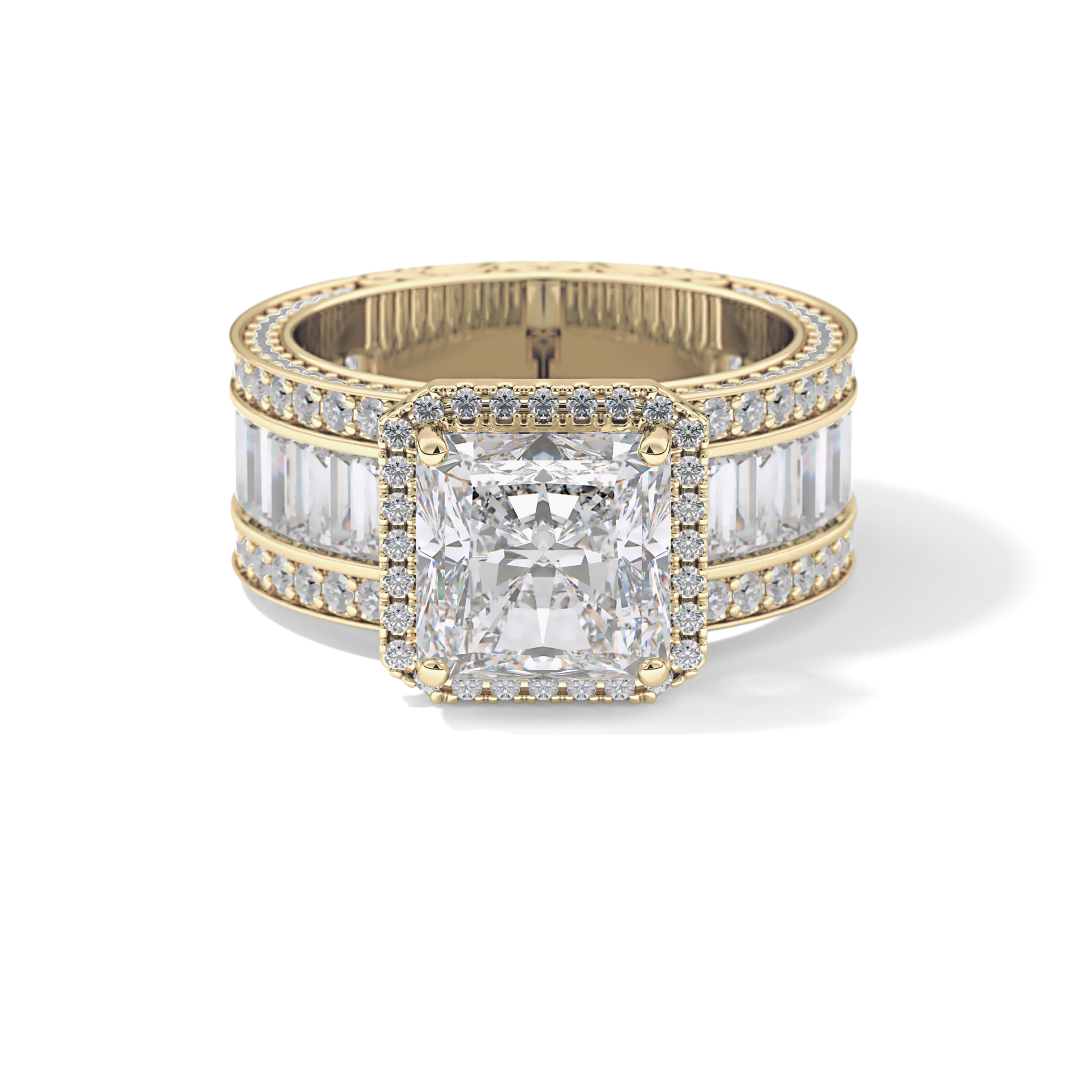 Radiant Halo & Pave Lab Grown Diamond Engagement Ring