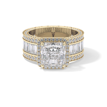 Radiant Halo & Pave Lab Grown Diamond Engagement Ring