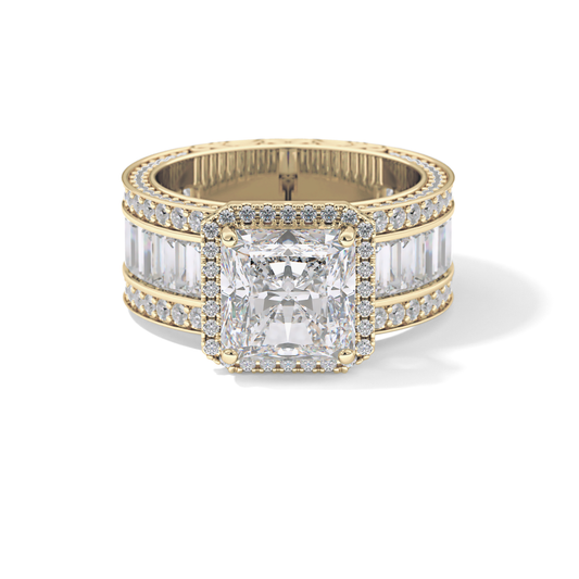 Radiant Halo & Pave Lab Grown Diamond Engagement Ring