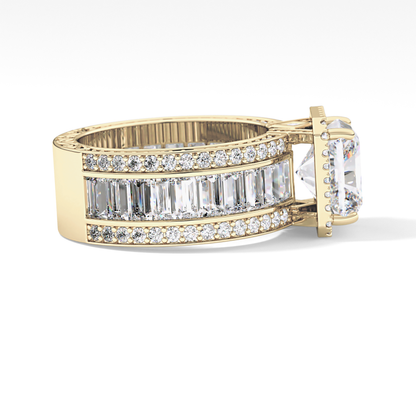 Radiant Halo & Pave Lab Grown Diamond Engagement Ring