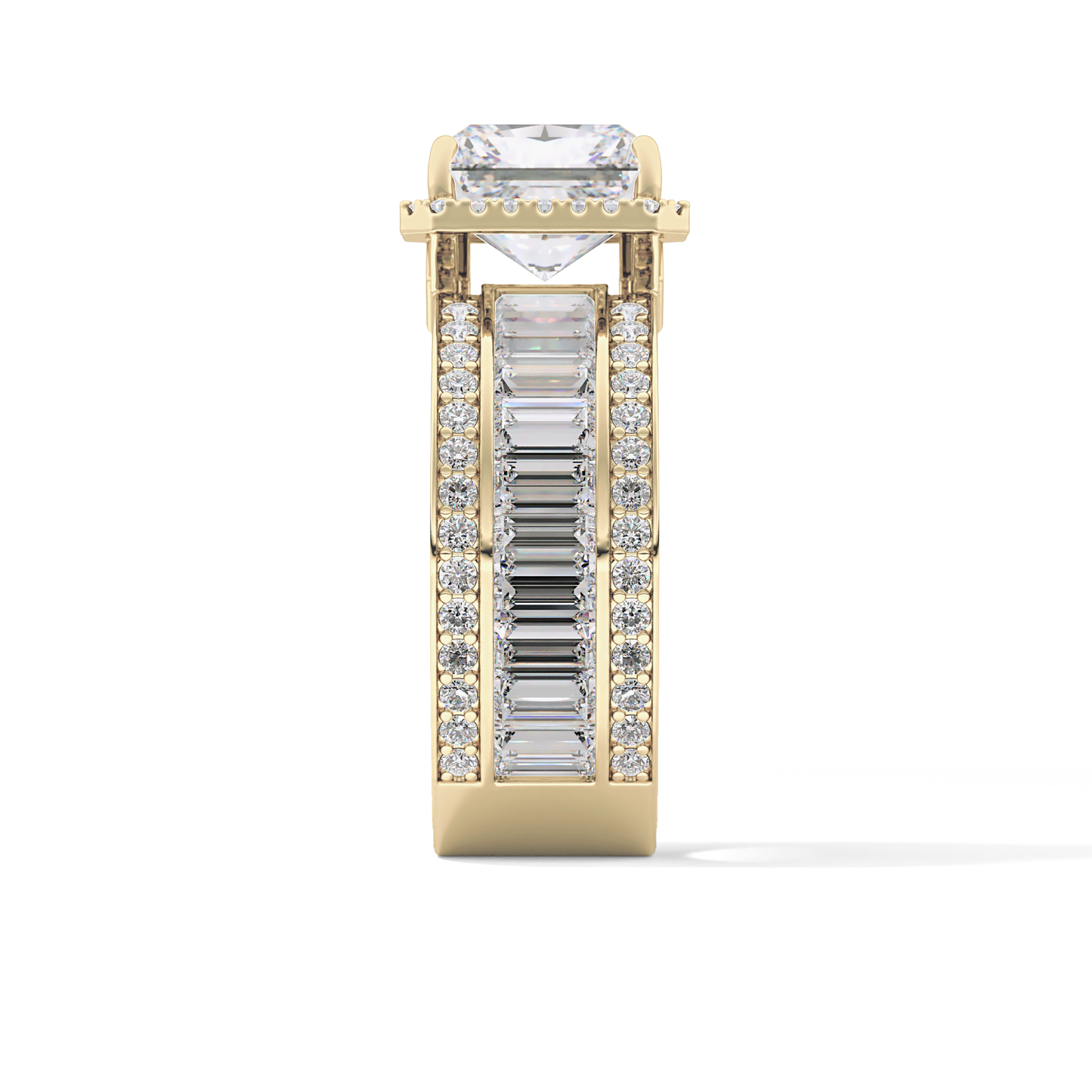 Radiant Halo & Pave Lab Grown Diamond Engagement Ring