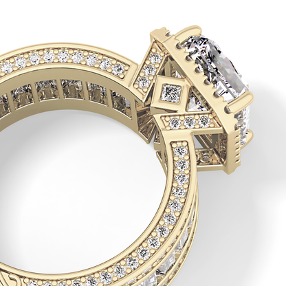 Radiant Halo & Pave Lab Grown Diamond Engagement Ring