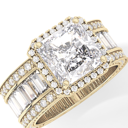 Radiant Halo & Pave Lab Grown Diamond Engagement Ring
