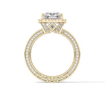 Radiant Halo & Pave Lab Grown Diamond Engagement Ring