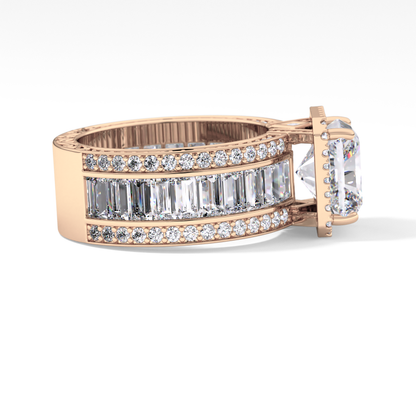 Radiant Halo & Pave Lab Grown Diamond Engagement Ring