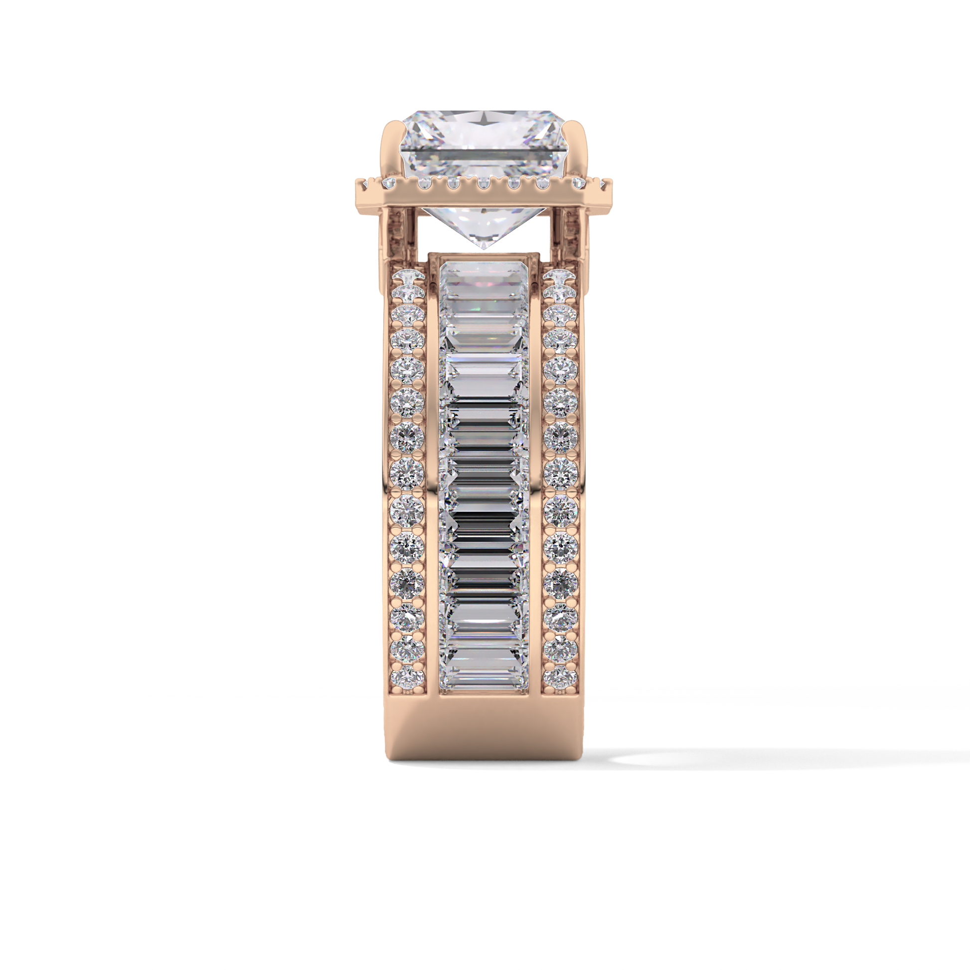 Radiant Halo & Pave Lab Grown Diamond Engagement Ring