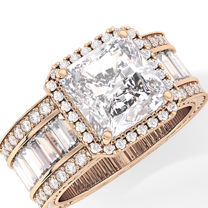 Radiant Halo & Pave Lab Grown Diamond Engagement Ring