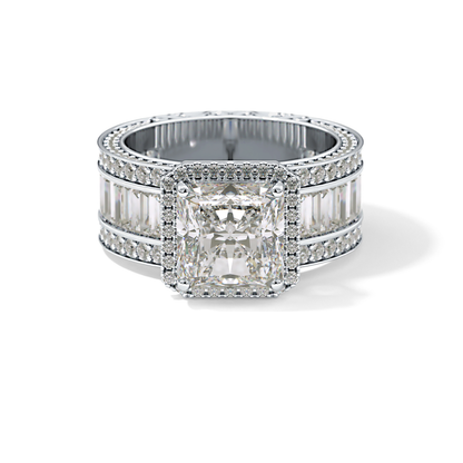 Radiant Halo & Pave Lab Grown Diamond Engagement Ring
