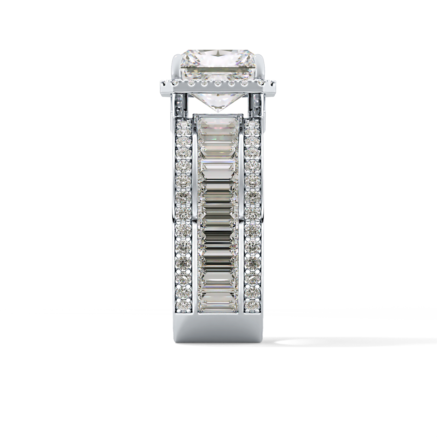 Radiant Halo & Pave Lab Grown Diamond Engagement Ring