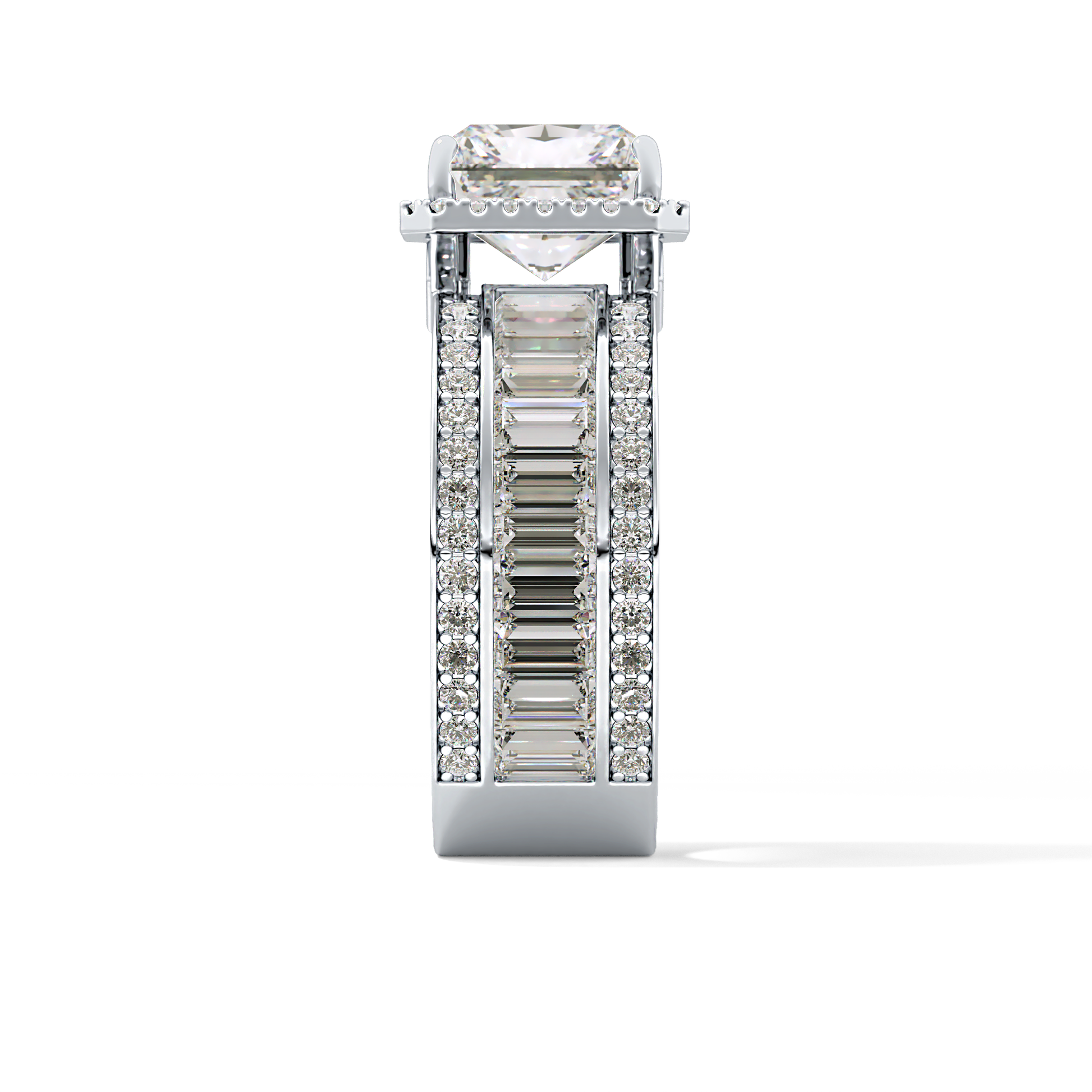 Radiant Halo & Pave Lab Grown Diamond Engagement Ring