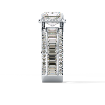 Radiant Halo & Pave Lab Grown Diamond Engagement Ring