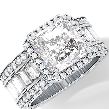 Radiant Halo & Pave Lab Grown Diamond Engagement Ring
