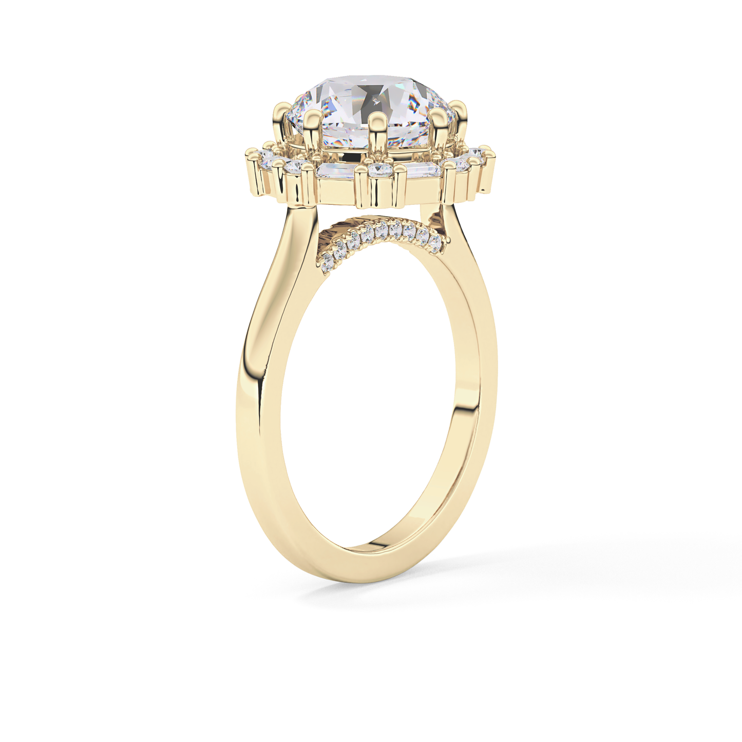 Round Halo Lab Grown Diamond Engagement Ring