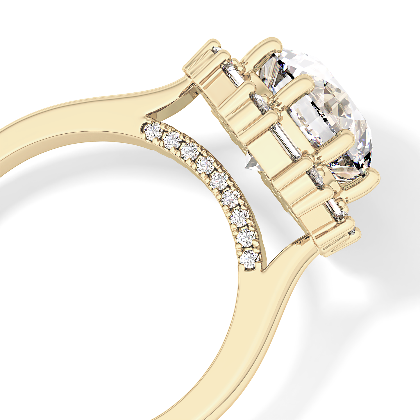 Round Halo Lab Grown Diamond Engagement Ring