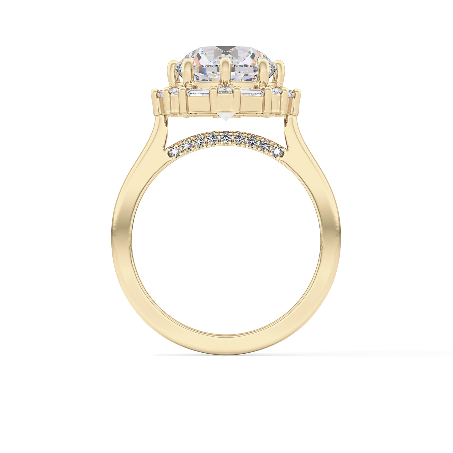 Round Halo Lab Grown Diamond Engagement Ring