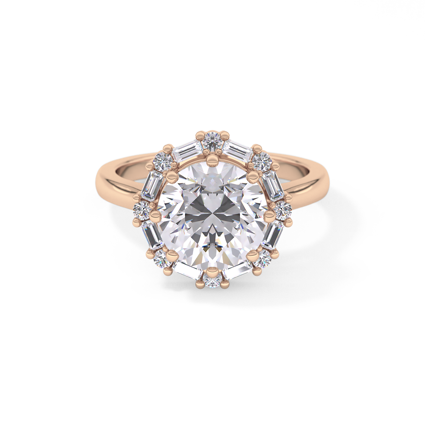 Round Halo Lab Grown Diamond Engagement Ring