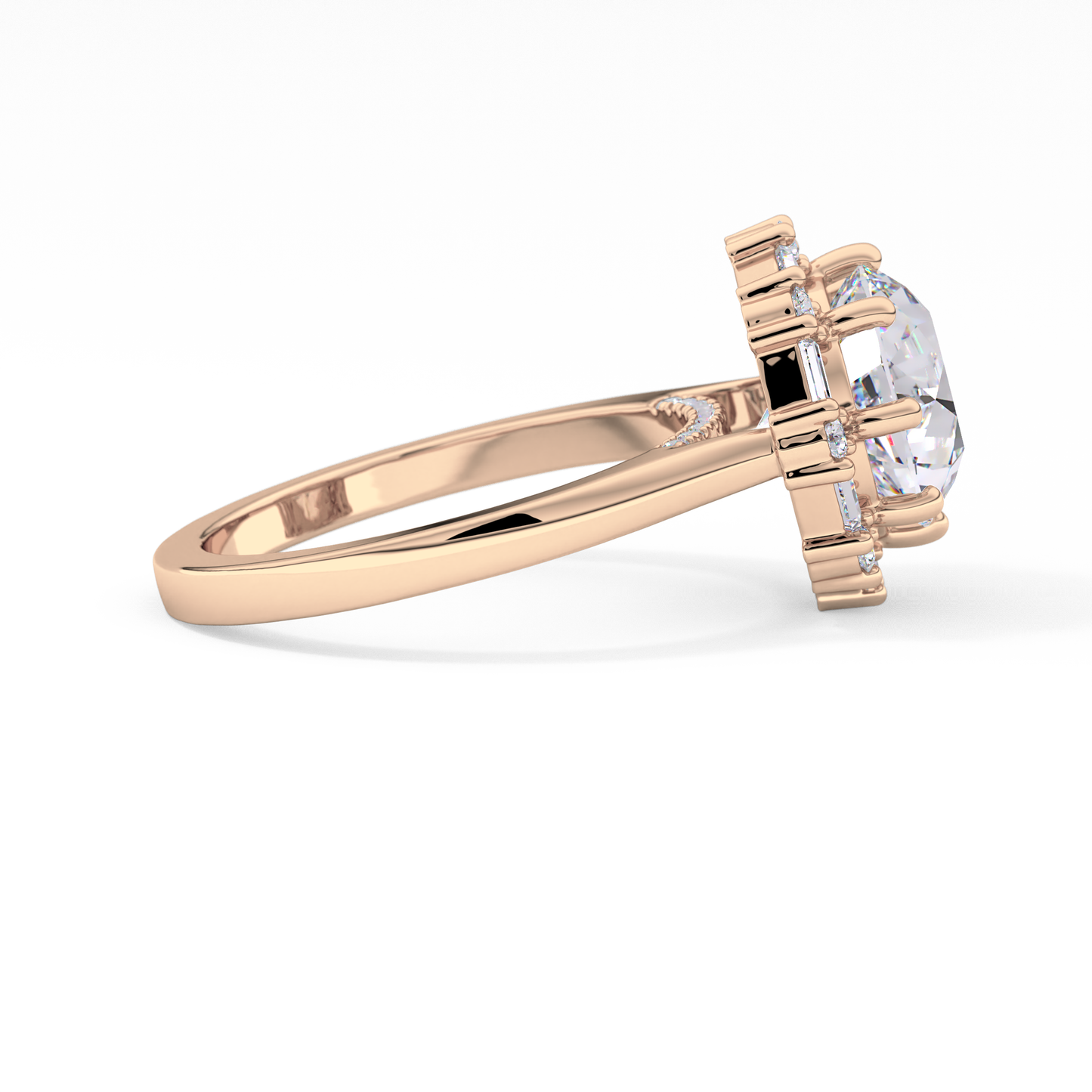 Round Halo Lab Grown Diamond Engagement Ring