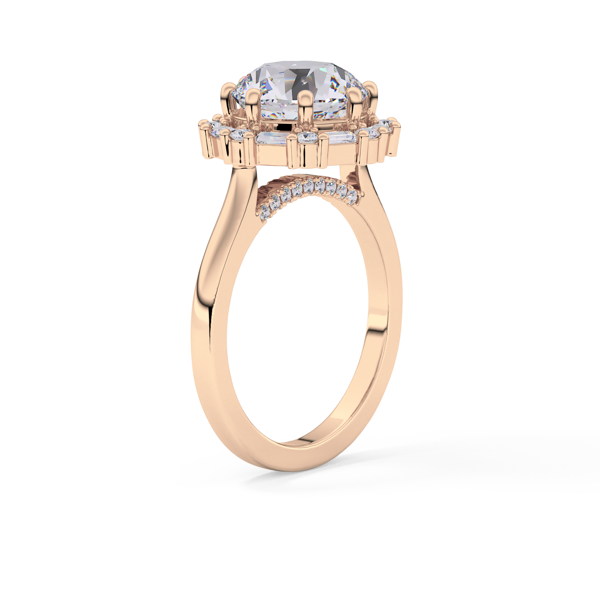 Round Halo Lab Grown Diamond Engagement Ring