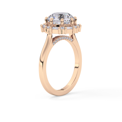 Round Halo Lab Grown Diamond Engagement Ring
