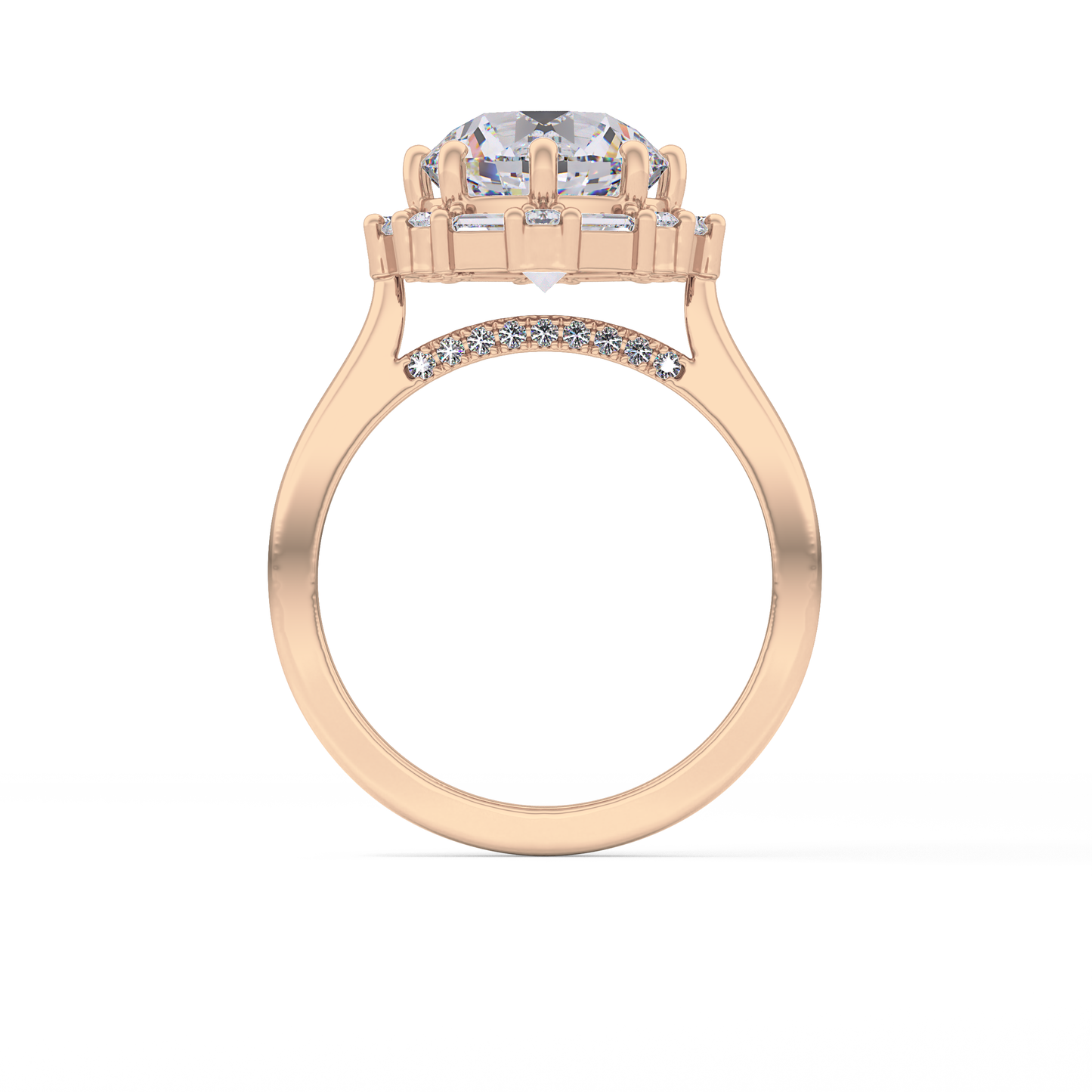 Round Halo Lab Grown Diamond Engagement Ring