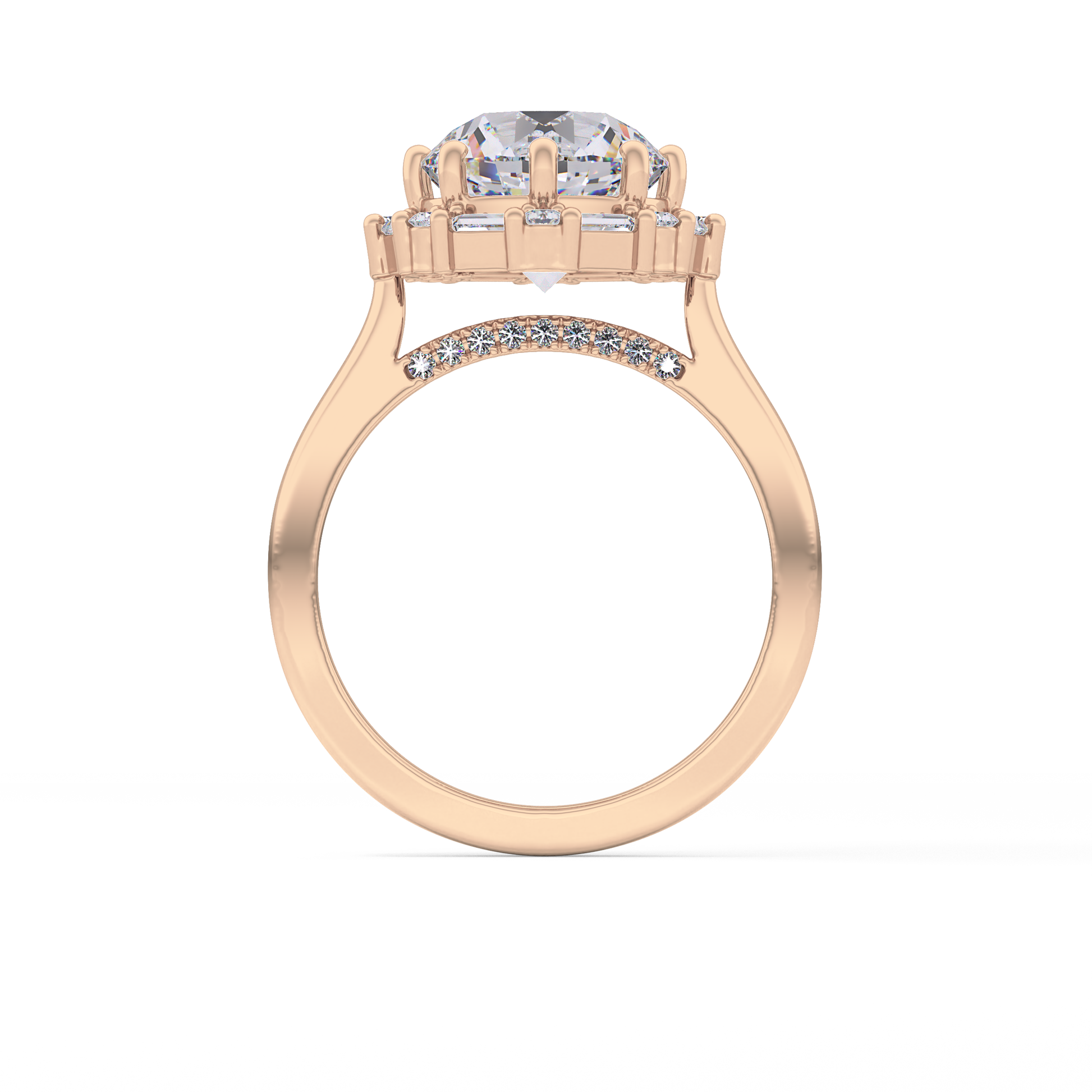 Round Halo Lab Grown Diamond Engagement Ring