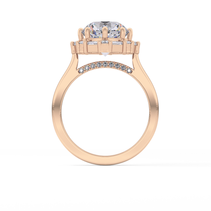 Round Halo Lab Grown Diamond Engagement Ring