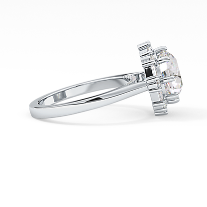 Round Halo Lab Grown Diamond Engagement Ring