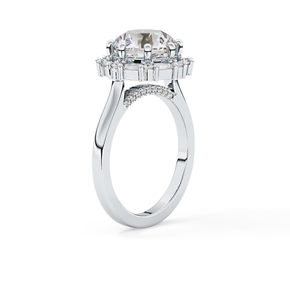 Round Halo Lab Grown Diamond Engagement Ring