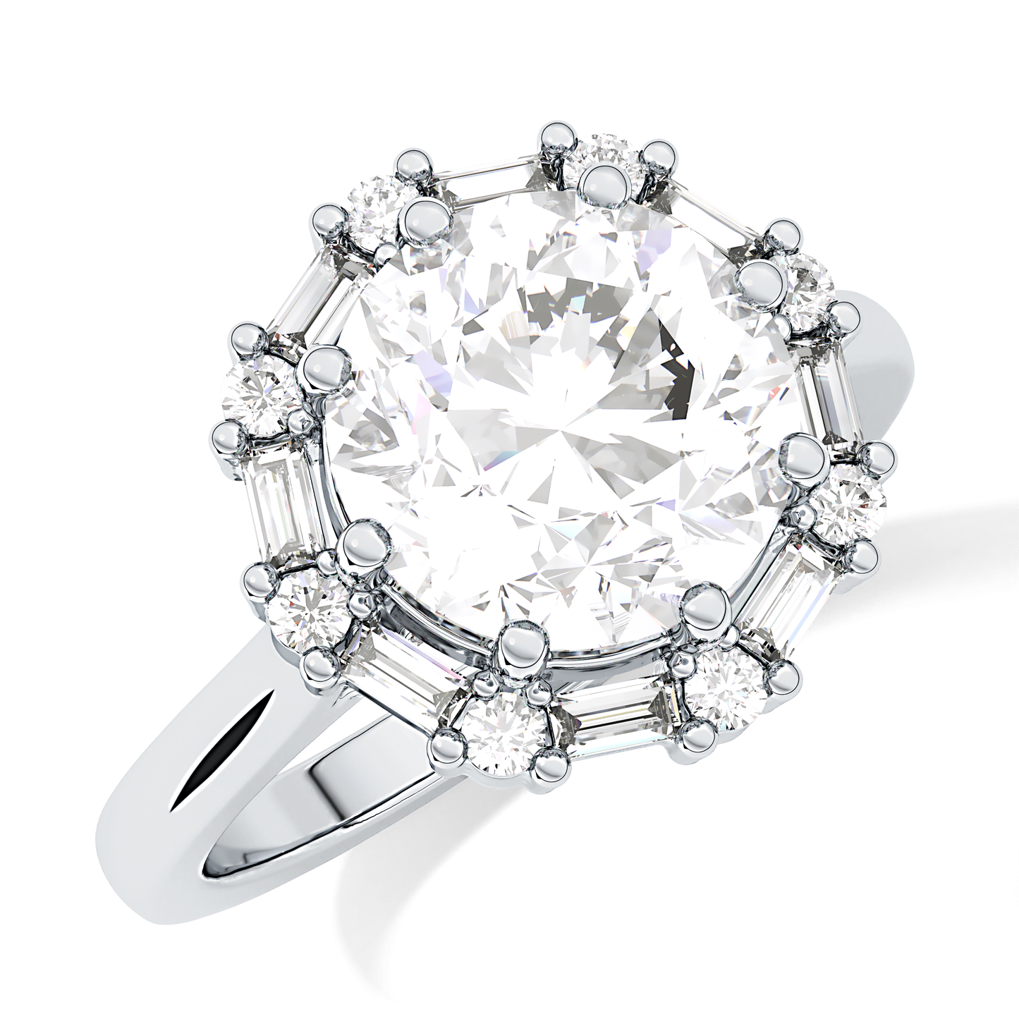 Round Halo Lab Grown Diamond Engagement Ring