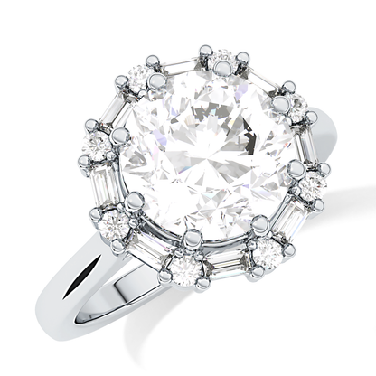 Round Halo Lab Grown Diamond Engagement Ring