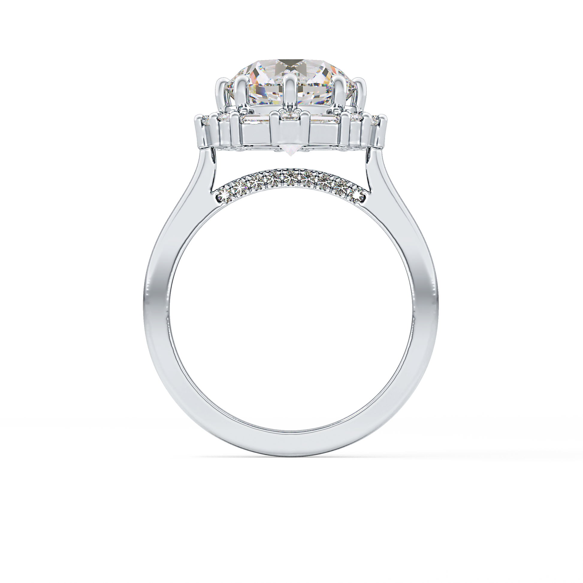 Round Halo Lab Grown Diamond Engagement Ring