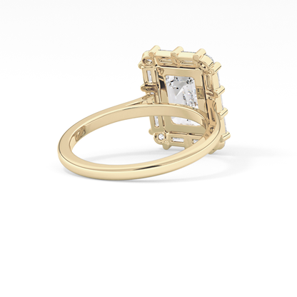 Emerald Cluster Lab Grown Diamond Engagement Ring