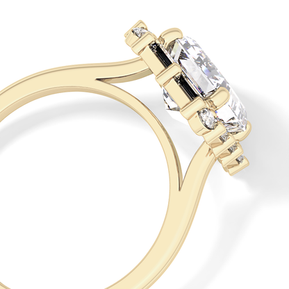 Emerald Cluster Lab Grown Diamond Engagement Ring