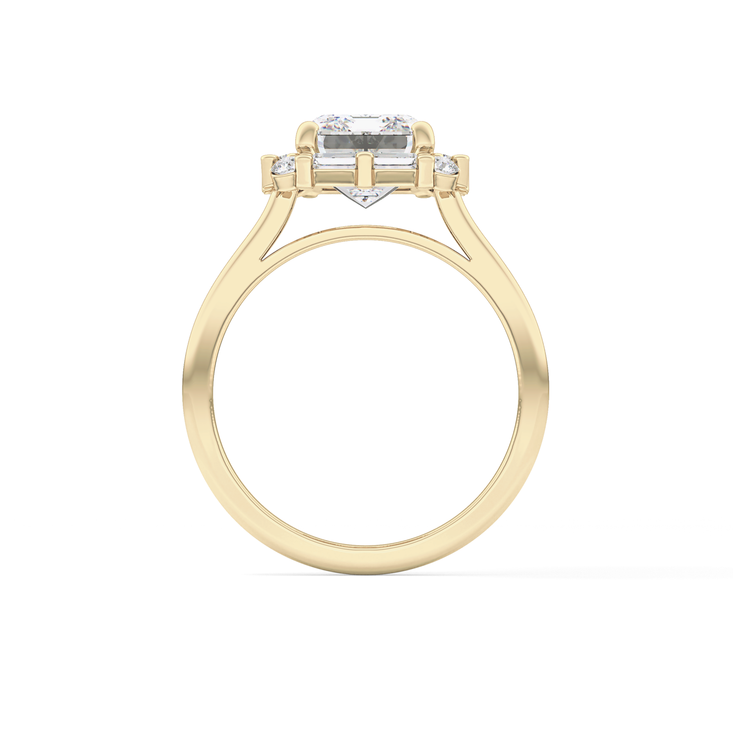 Emerald Cluster Lab Grown Diamond Engagement Ring