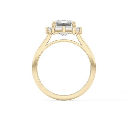 Emerald Cluster Lab Grown Diamond Engagement Ring