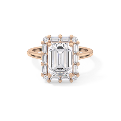 Emerald Cluster Lab Grown Diamond Engagement Ring