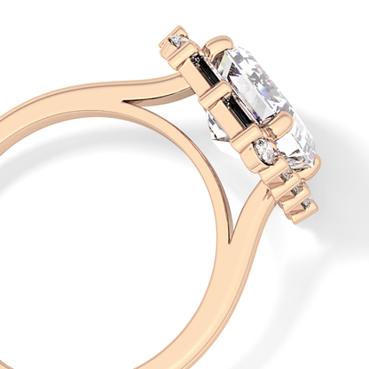 Emerald Cluster Lab Grown Diamond Engagement Ring
