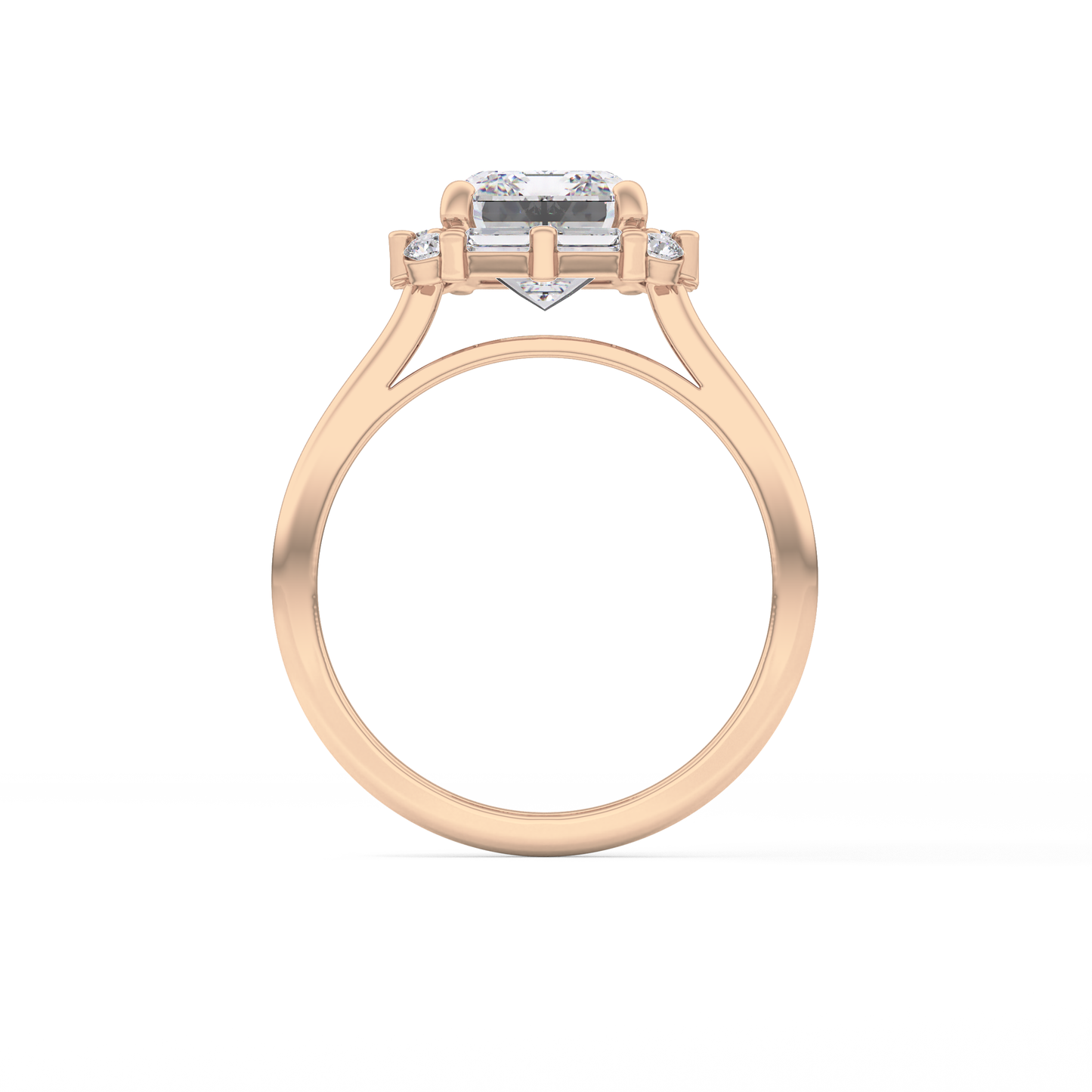 Emerald Cluster Lab Grown Diamond Engagement Ring
