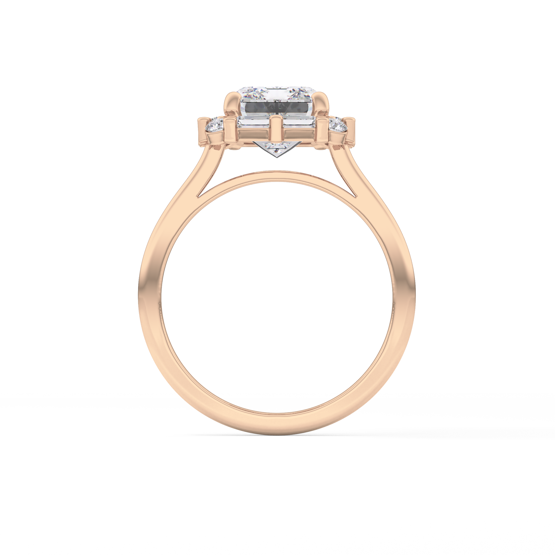 Emerald Cluster Lab Grown Diamond Engagement Ring