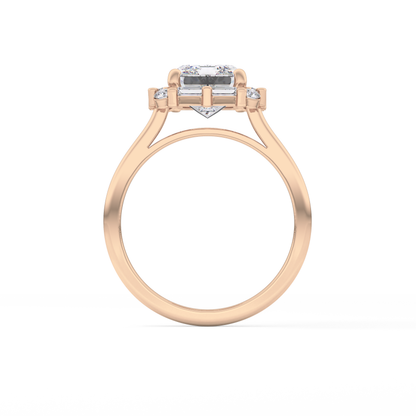 Emerald Cluster Lab Grown Diamond Engagement Ring