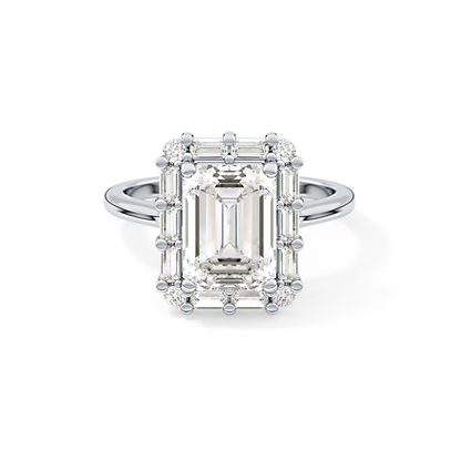Emerald Cluster Lab Grown Diamond Engagement Ring