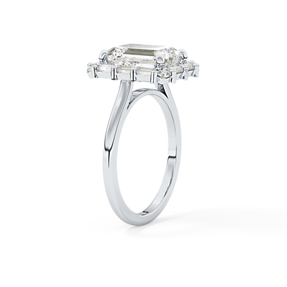 Emerald Cluster Lab Grown Diamond Engagement Ring